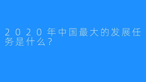 2020年中国最大的发展任务是什么？