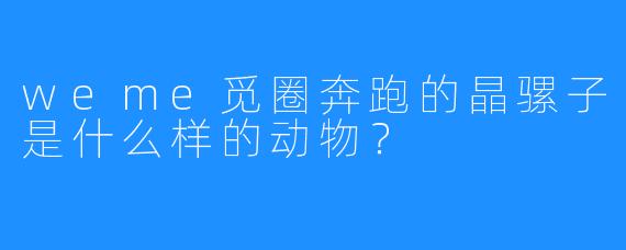 weme觅圈奔跑的晶骡子是什么样的动物？