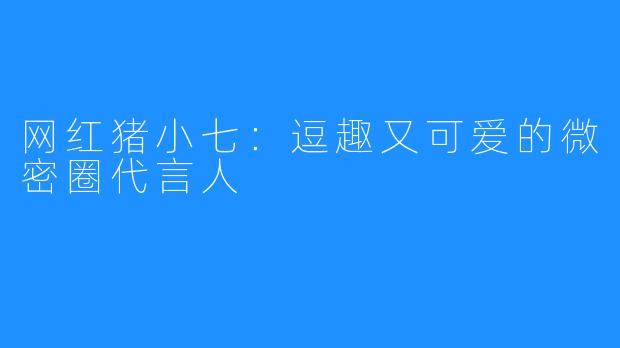 网红猪小七：逗趣又可爱的微密圈代言人