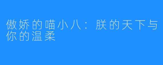 傲娇的喵小八：朕的天下与你的温柔