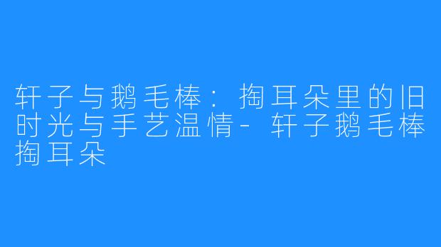 轩子与鹅毛棒：掏耳朵里的旧时光与手艺温情-轩子鹅毛棒掏耳朵