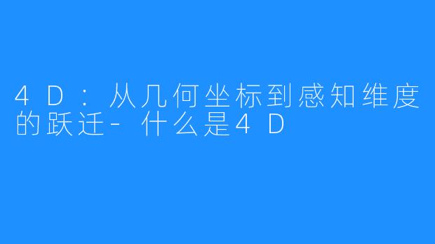 4D：从几何坐标到感知维度的跃迁-什么是4D